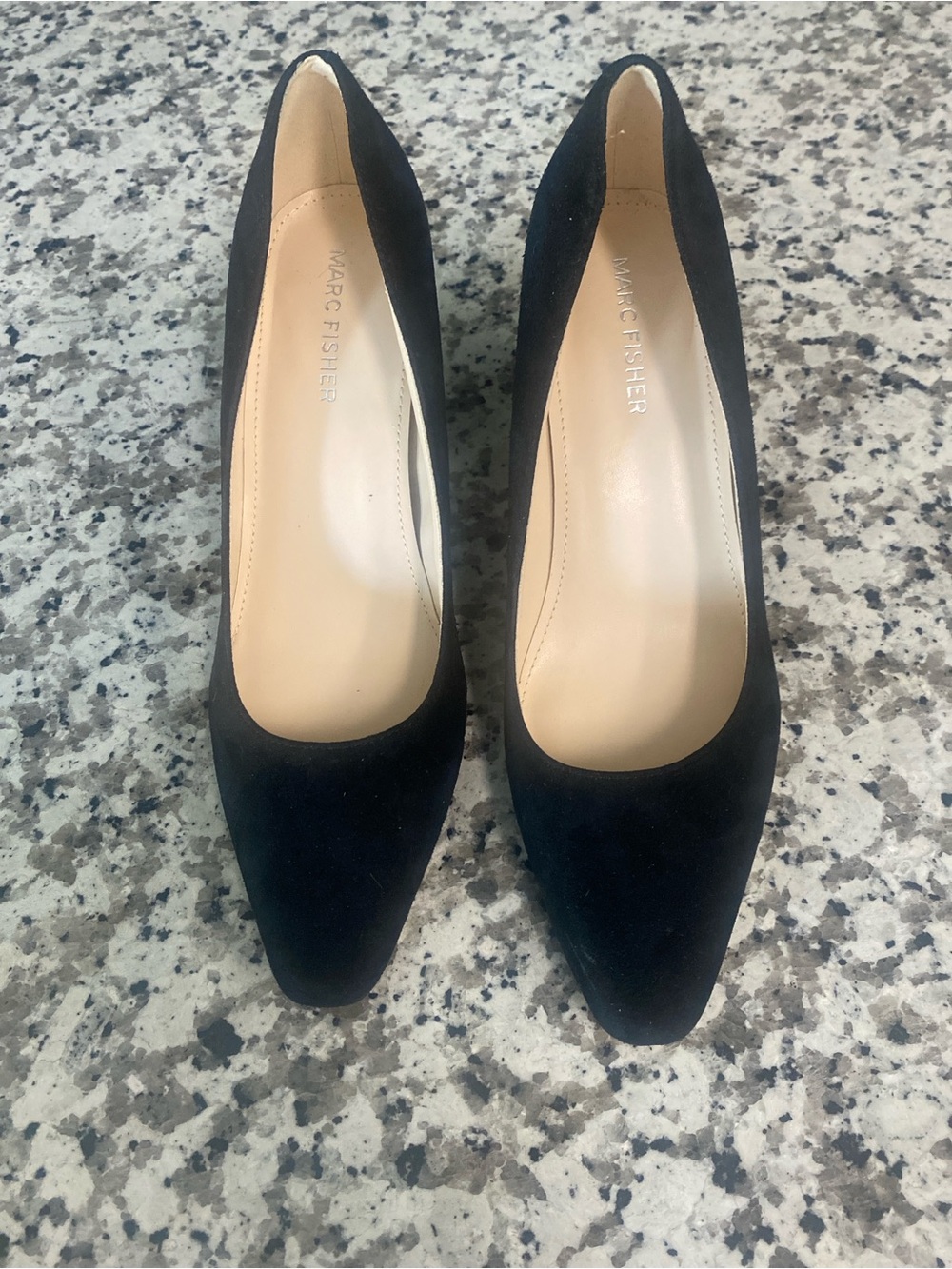 Marc Fisher Black Suede Pointed-Toe Dress Pumps